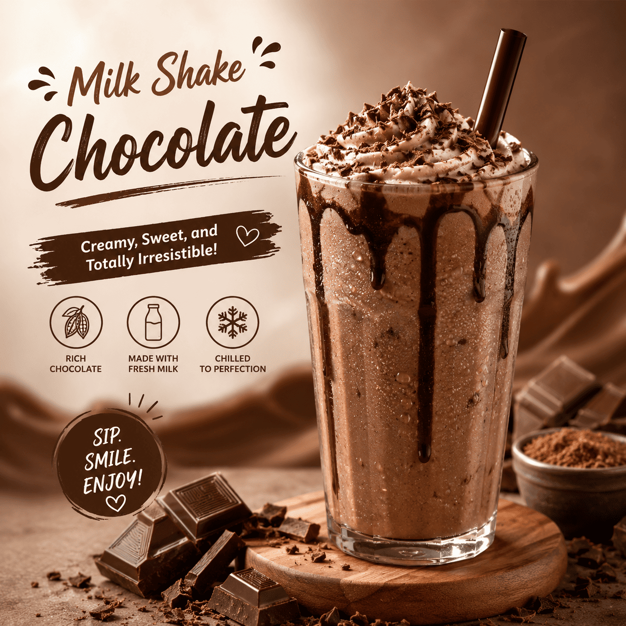 Milk Shake Chocolate Warkop 84 minuman creamy rasa coklat